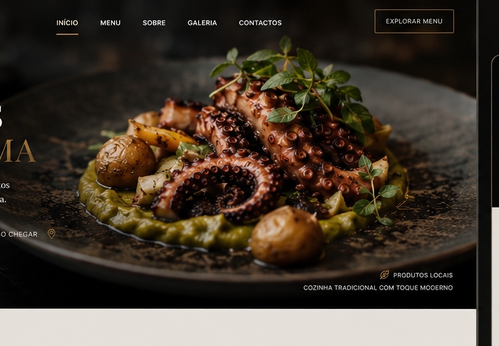 Website do restaurante Alma